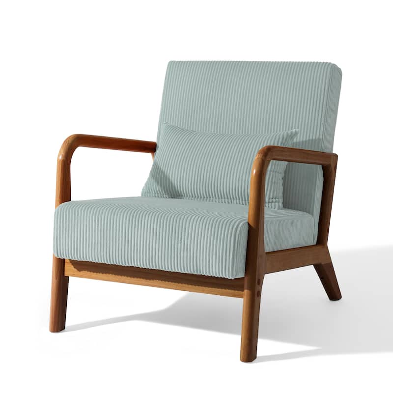 Mid-Century Upholstered Accent Chair with Wood Frame