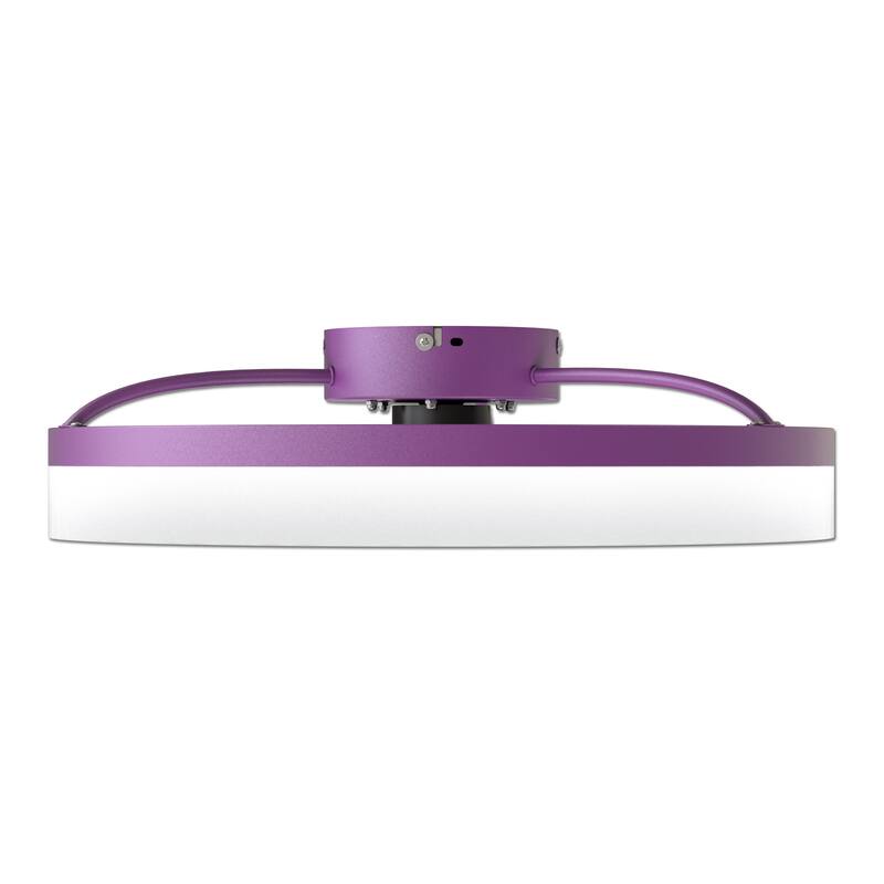 Modern Flush Mount Ceiling Fan with LED Light, Dimmable Ceiling Light with Fan for Children's Room Study Rooms