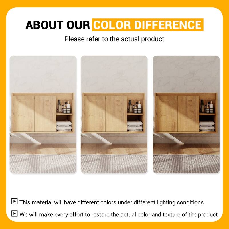 Beingnext 24"/30" Single Bathroom Vanity with Sink, Floating Bathroom Vanity with Soft Close Door and Shelf