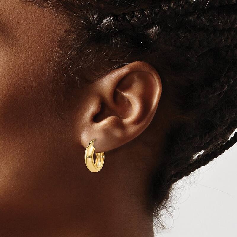 Curata 10k Yellow Gold Polished 10x4.75mm Round Hoop Earrings