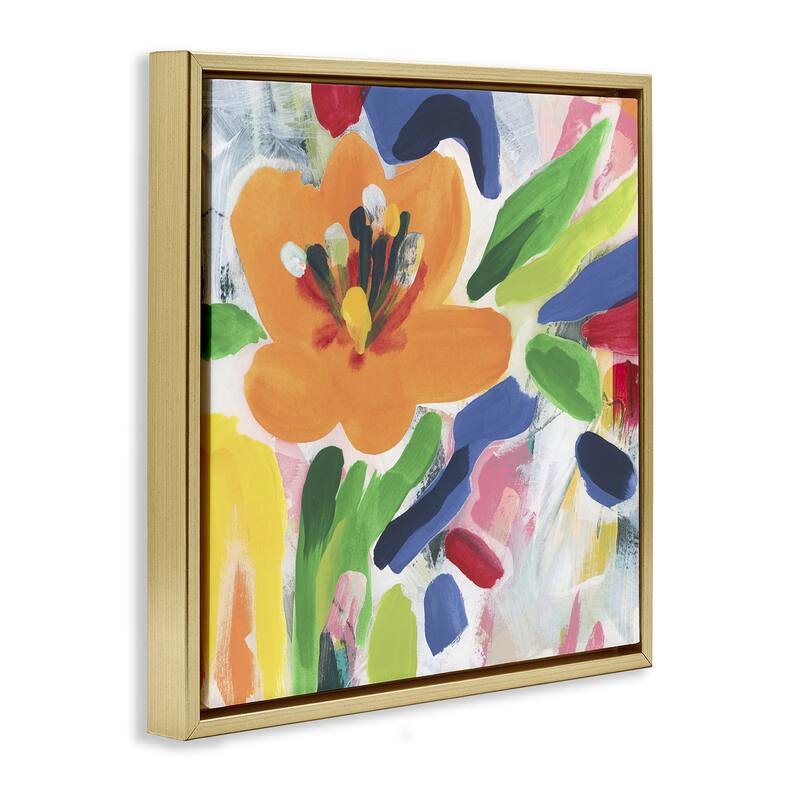 Stupell Blossoms in Rich Hues Framed Floater Canvas Wall Art Design By June Erica Vess