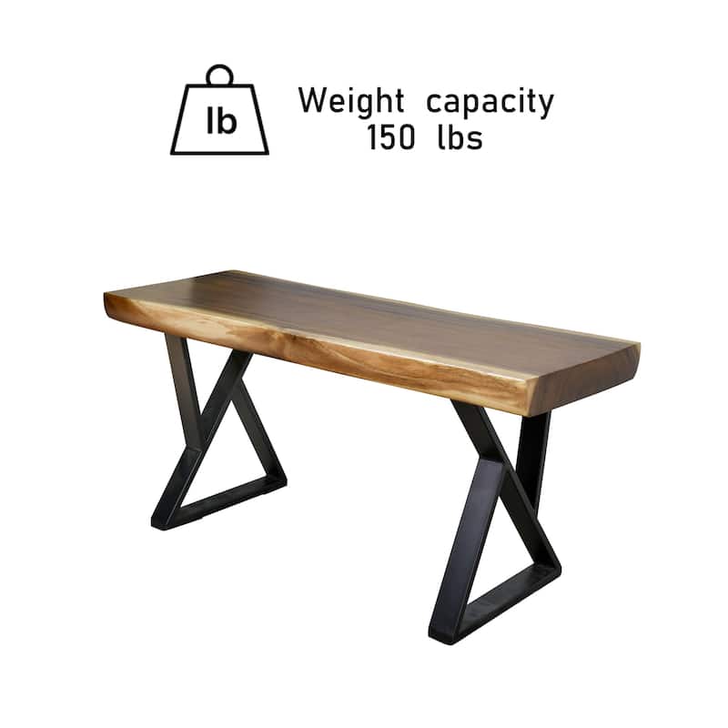 Natural Wood Rectangle Bench