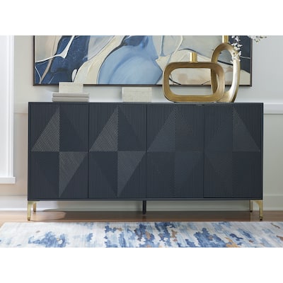 Signature Design by Ashley Loirwick Dark Blue Accent Cabinet - 72" W x 15.88" D x 36.25" H