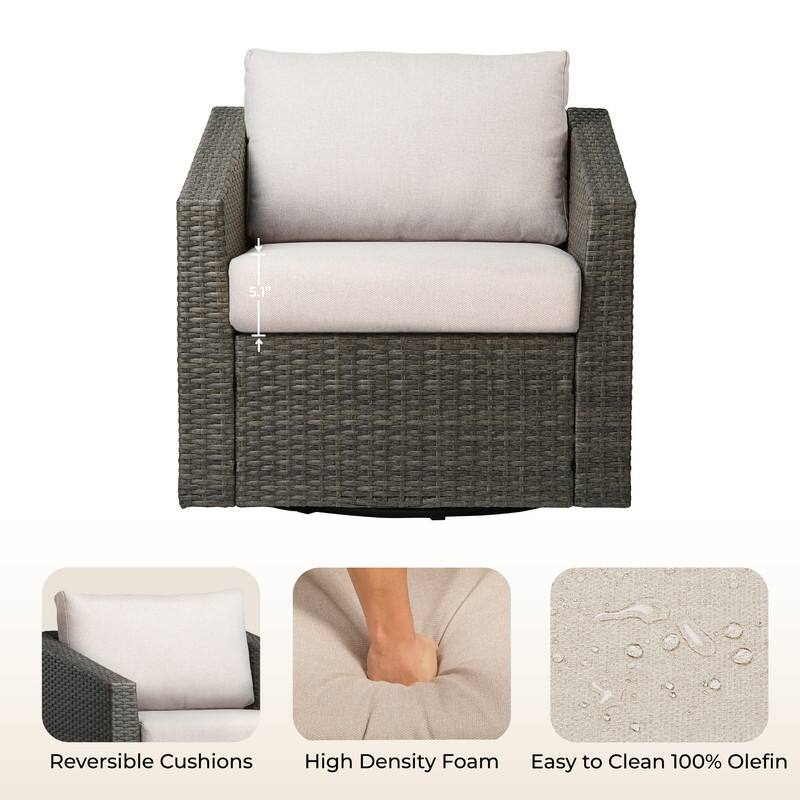 Oakley Outdoor Wicker Patio Furniture Swivel Chair