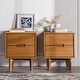 preview thumbnail 3 of 39, Middlebrook Mid-Century Solid Wood 2-Drawer Nightstand, Set of 2 Caramel