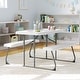 preview thumbnail 19 of 46, Indoor/Outdoor Commercial Grade Kids Folding Picnic Table with Benches - 37.5"D x 32.625"W x 21.5"H White
