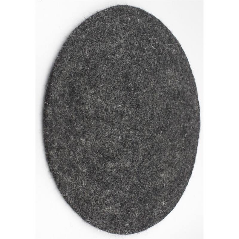 Round Solid Wool Placemat - 13.5" - Black