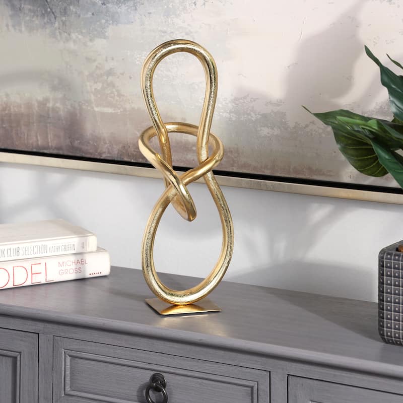 Artistic Aluminum Metal Abstract Sculpture - Gold or Dark Gray