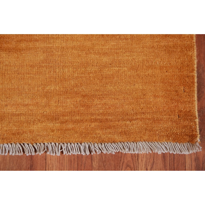 Orange Rust Gabbeh Oriental Rug Handmade Wool Carpet - 3'11" x 5'7"