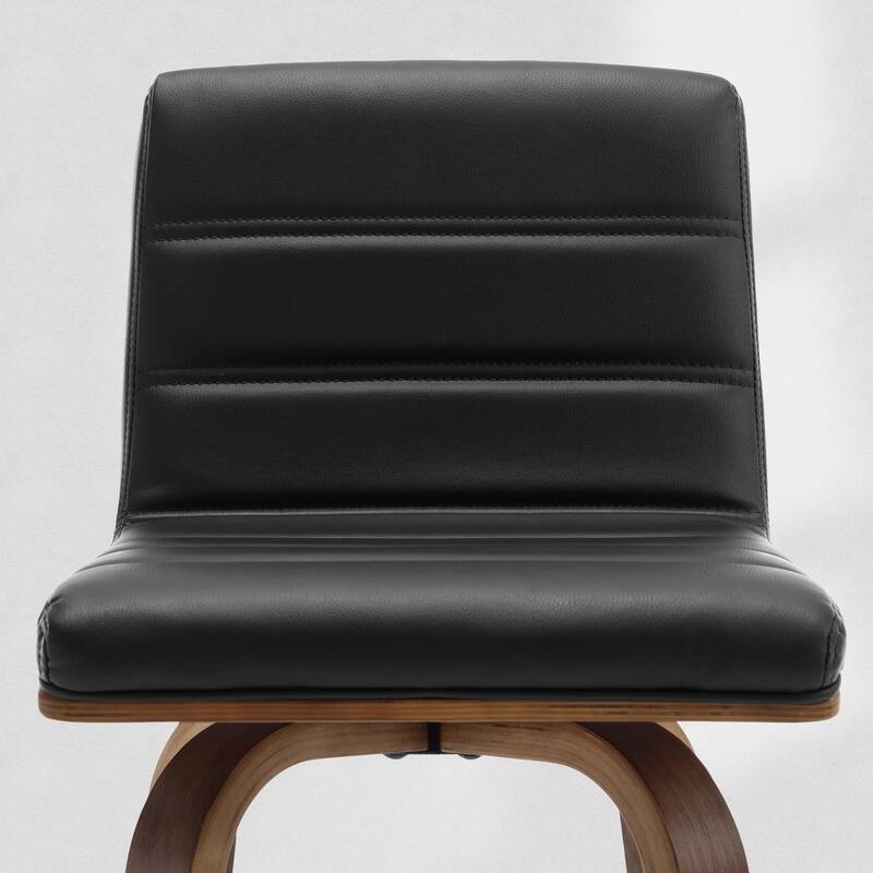 Modern Leather Upholstered Swivel Counter/Bar Stools, Set of 2
