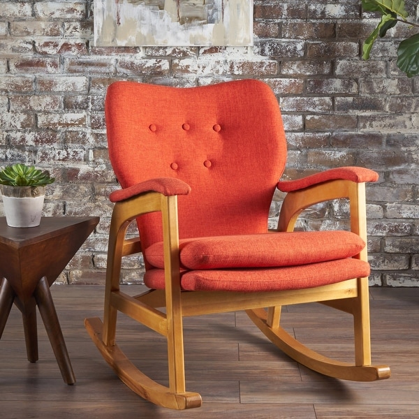 Mid century deals fabric rocking chair