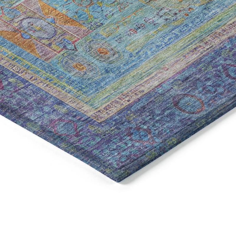Machine Washable Indoor/Outdoor Traditional Chantille Rug