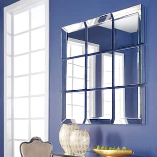 Allan Andrews Grid Mirror - Silver