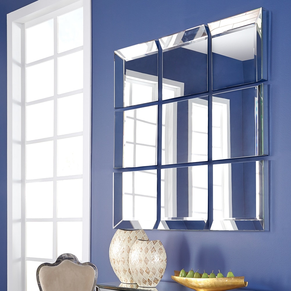 Allan Andrews Grid Mirror - Silver