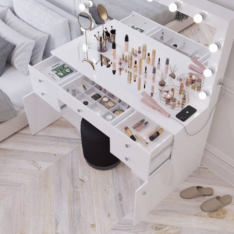 Boahaus Smart Extra-Large Vanity with LED Mirror & Bluetooth Speakers