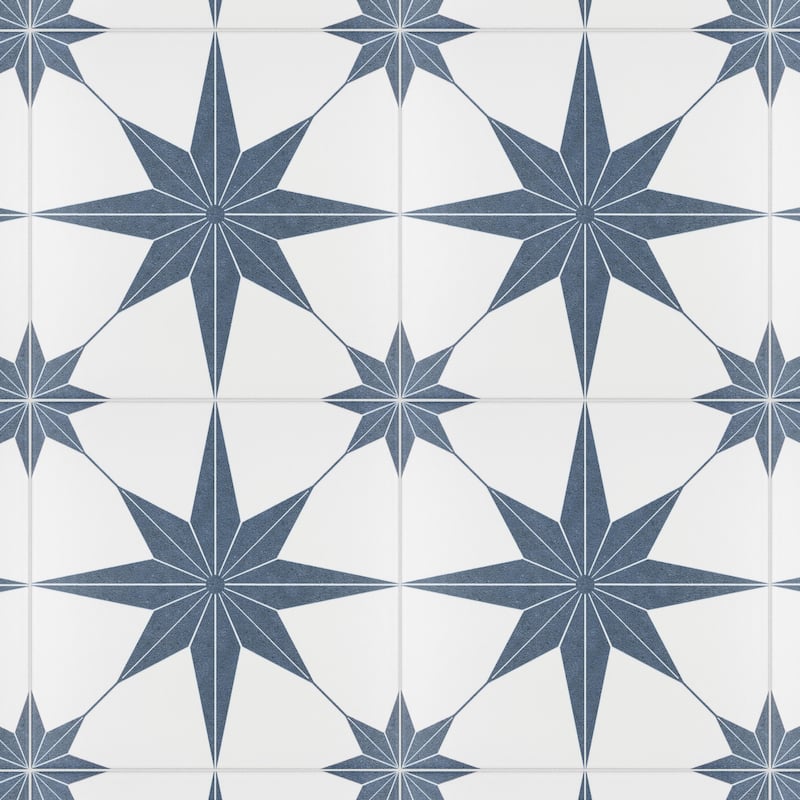 Merola Tile Stella Azul 9-3/4" x 9-3/4" Porcelain Floor and Wall Tile