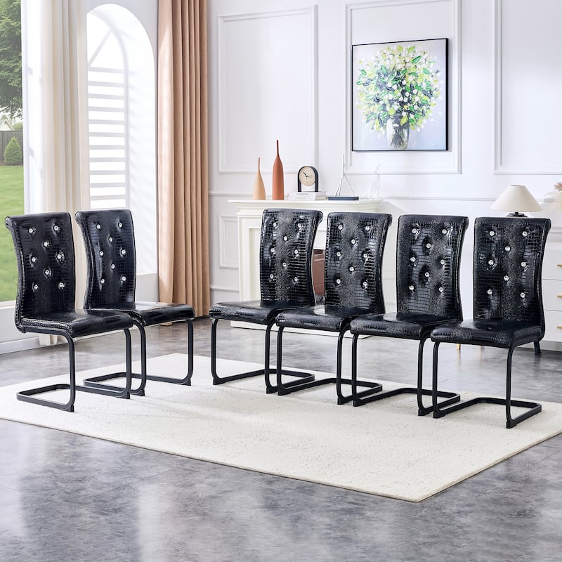 Dining Chair Black Side Chair Kitchen Chair Leisure Chair Lounge Chair Office Chair Armless Chair with Metal Legs
