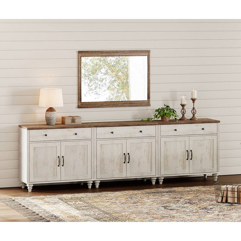 Farmhouse Sideboard, Buffet Cabinet with Storage Cabinets