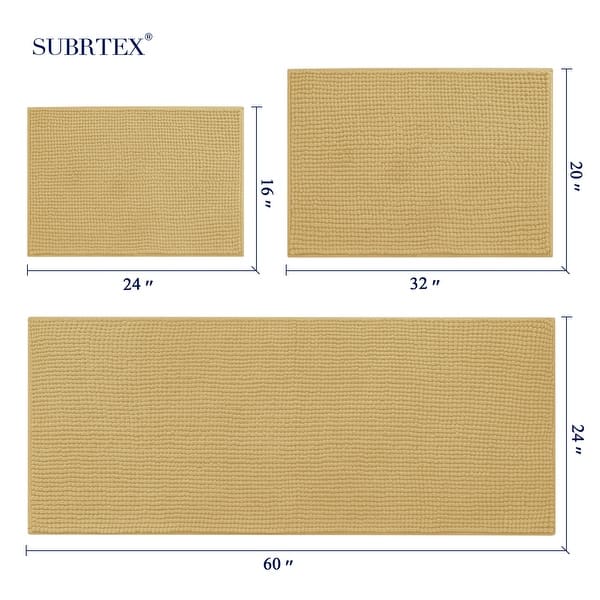 dimension image slide 1 of 14, Subrtex Chenille Soft Rugs Super Water Absorbing Shower Mats