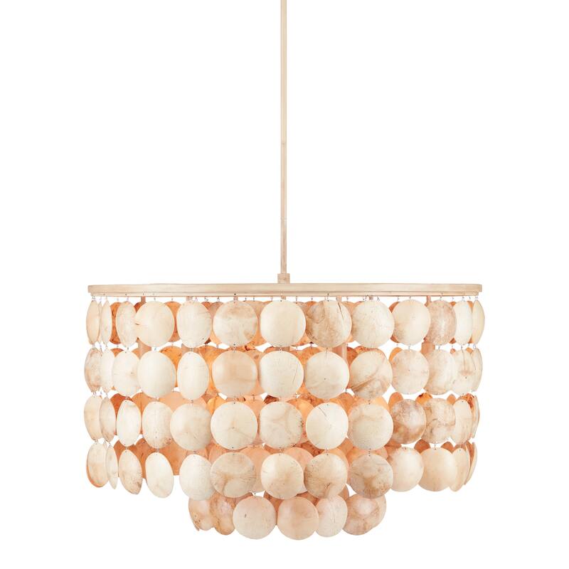 Currey & Company Buko Chandelier - 24.5"h x 31.5"dia - 24.5"h x 31.5"dia - Coco Cream