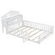 preview thumbnail 39 of 40, Full Size Wood Floor Bed w/ Bookcases ,Guard Rails,Storage Headboards