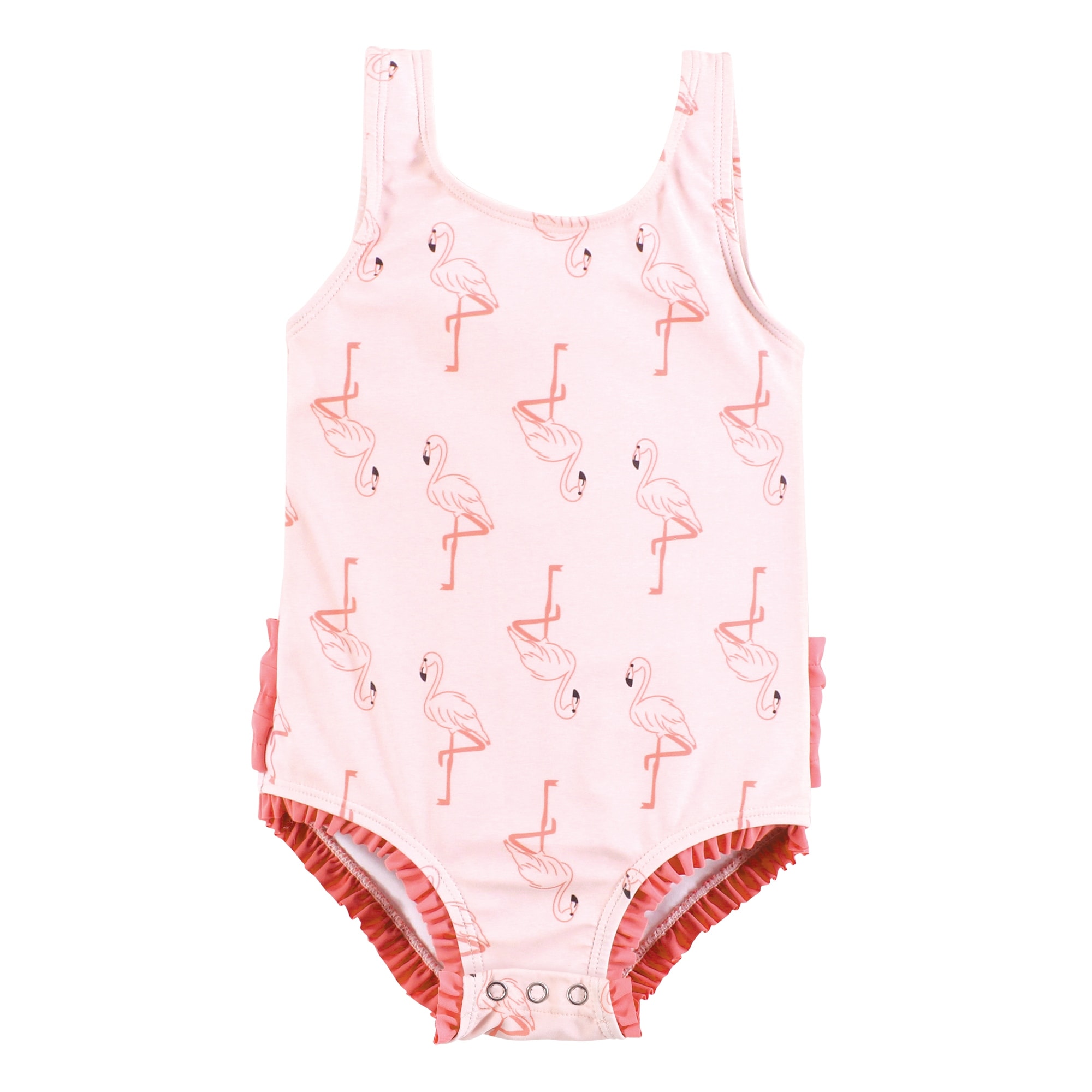 Hudson Baby Girls Baby Swimsuit, Pink Flamingo