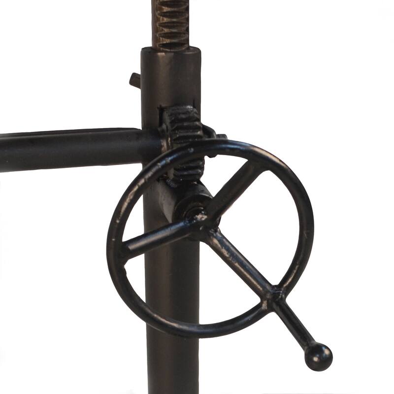 HomeRoots 30" Brown and Black Solid Wood and Iron Trestle Base Dining Table