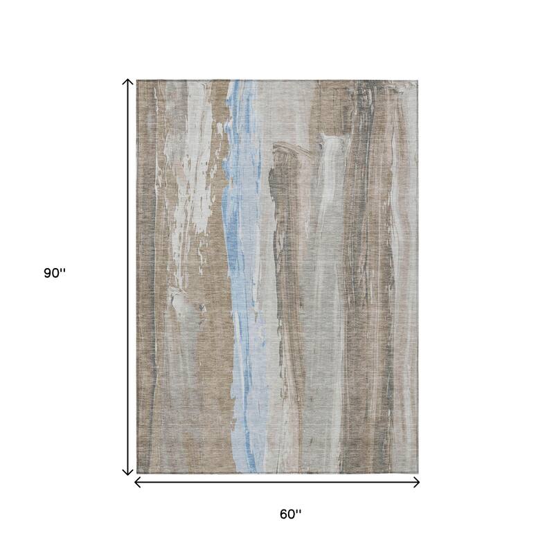 HomeRoots Abstract Transitional Rectangle Outdoor Rug