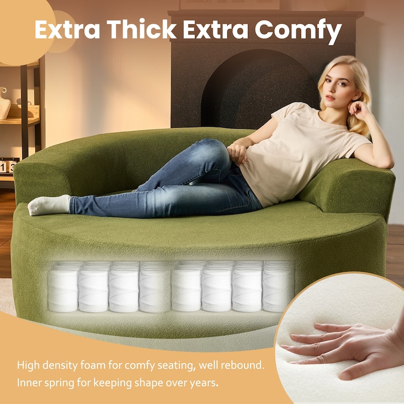 HOOOWOOO Modern Corduroy Fabric Floor Sofa