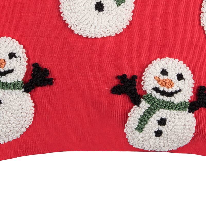 Snowman Party Hooked Pillow