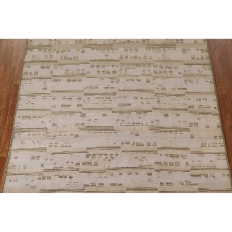Contemporary Abstract Wool Area Rug Handknotted Living Room Carpet 8