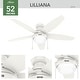 preview thumbnail 6 of 23, Hunter Lilliana Low Profile Ceiling Fan w/LED Light Kit, Pull Chain, Exclusive SureSpeed - Modern, Transitional