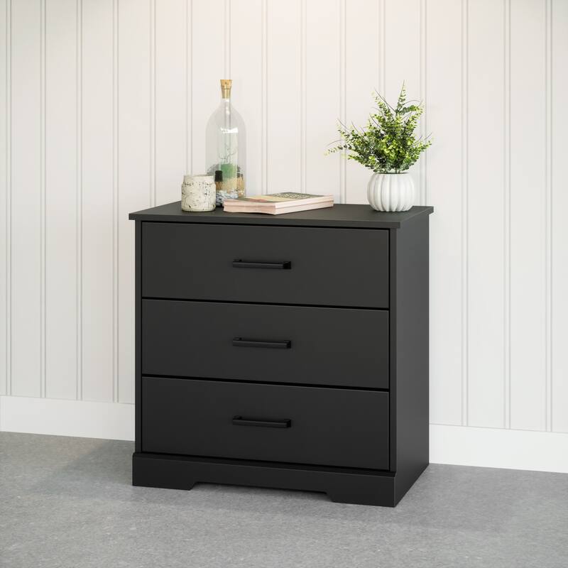 Prepac Rustic Ridge Farmhouse Nightstand Bedside Table, Nightstand for Bedroom, End Table with 3 Drawers
