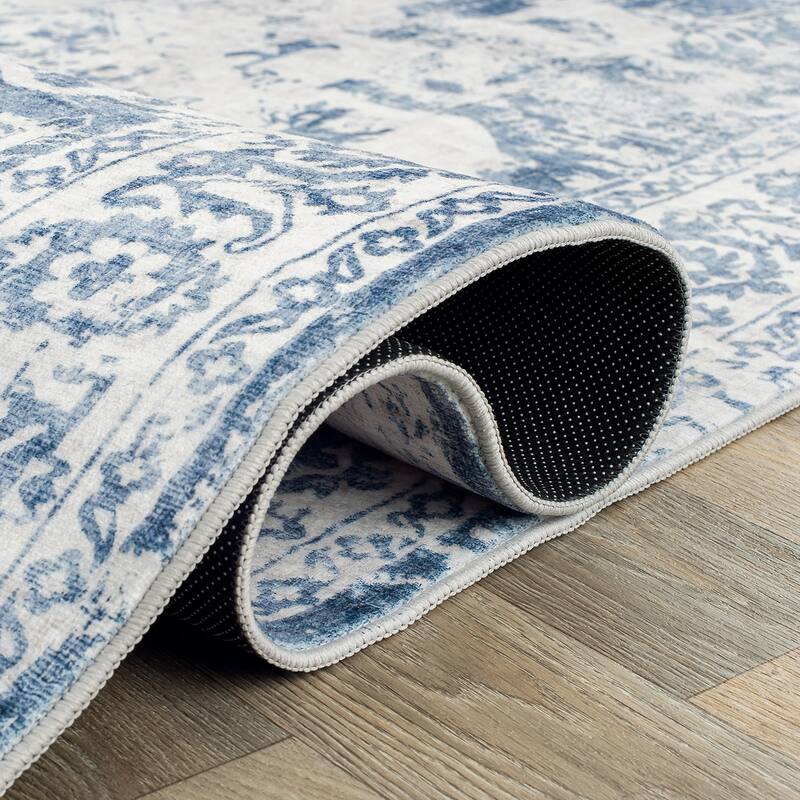 World Rug Gallery Traditional Vintage Distressed Washable Non Slip Area Rug