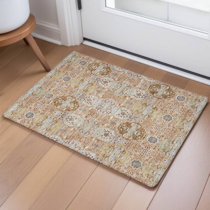 Machine Washable Indoor/ Outdoor Traditional Tracey Chantille Rug