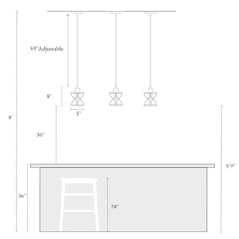 Modern Farmhouse 1-Light Mini Pendant Light Metal Kitchen Island Lights