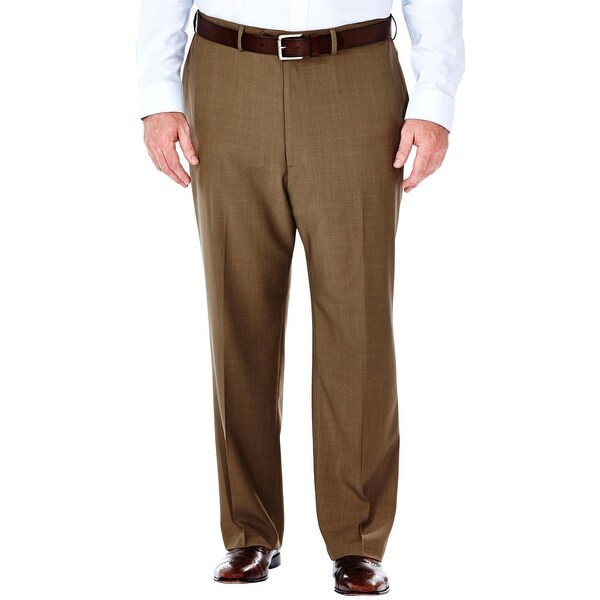 Haggar Mens Big & Tall Dress Pants Solid Flat Front. Opens flyout.