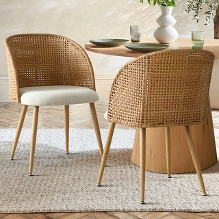 Rattan Upholstered Side Chair (Set of 2) - Bed Bath & Beyond