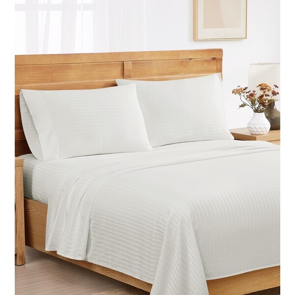 Royal Velvet Signature Dobby Stripe Sheet Set - On Sale - Bed Bath