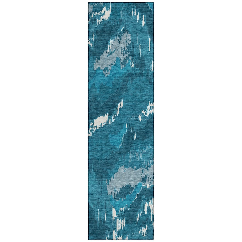 Machine Washable Indoor/ Outdoor Chantille Ombre Abstract Rug