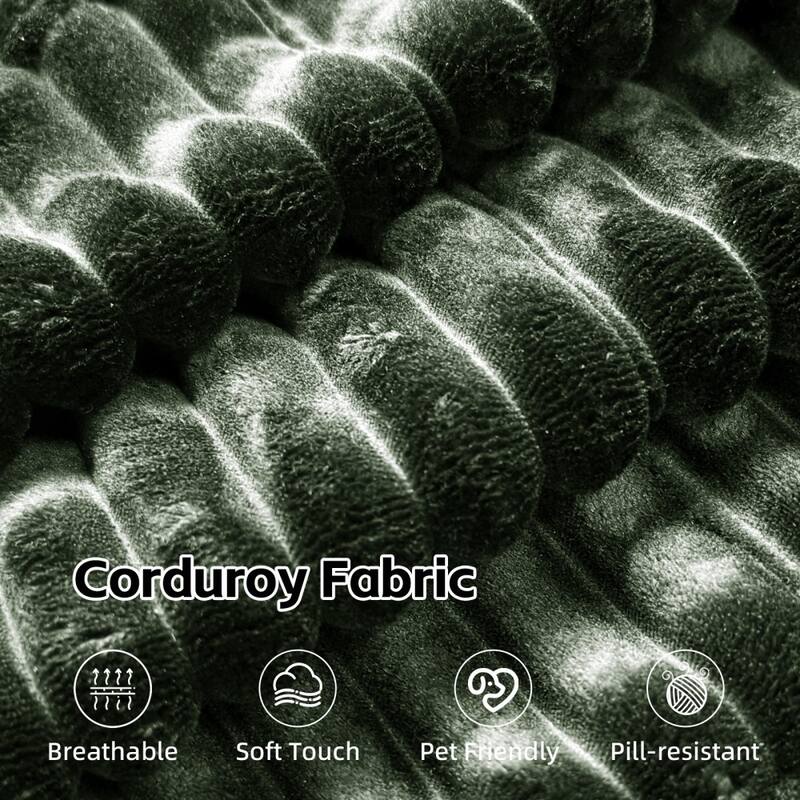 95.2" Modern L-Shaped Corduroy Sectional Sofa, No Assembly Reqired