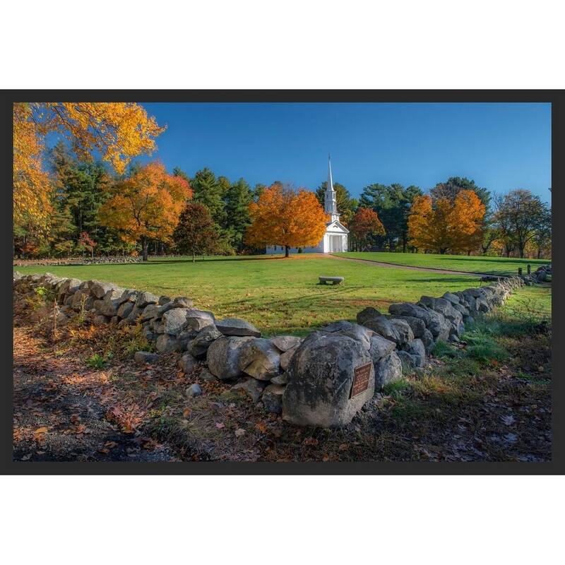 Old Church in The Fall Photography by Wayne Collamore Framed Poster - 24 x 36 Inch