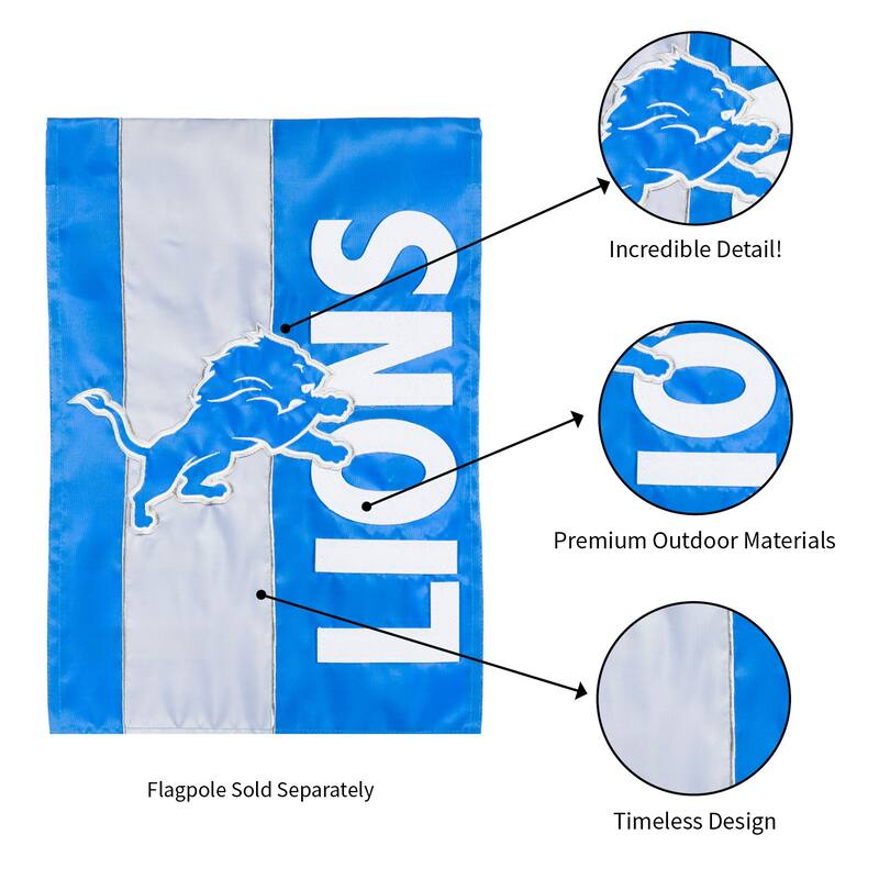 Detroit Lions, Embellish Garden Flag