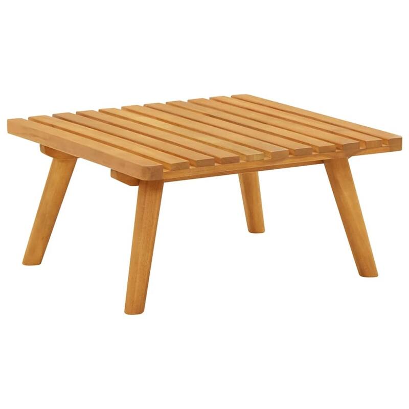 vidaXL Patio Footstool with Cushion 23.6"x23.6"x11.4" Solid Acacia Wood - 23.6" x 23.6" x 11.4"