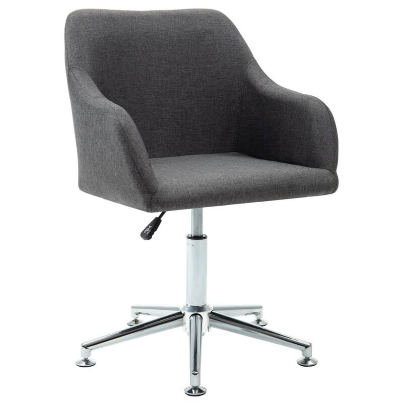 vidaXL Dining Chair 360 Degrees Swivel Accent Desk Chair with Arms Fabric - 21.7" x 20.9" x (30.7"-36.2") - Single - Dark gray1pcs