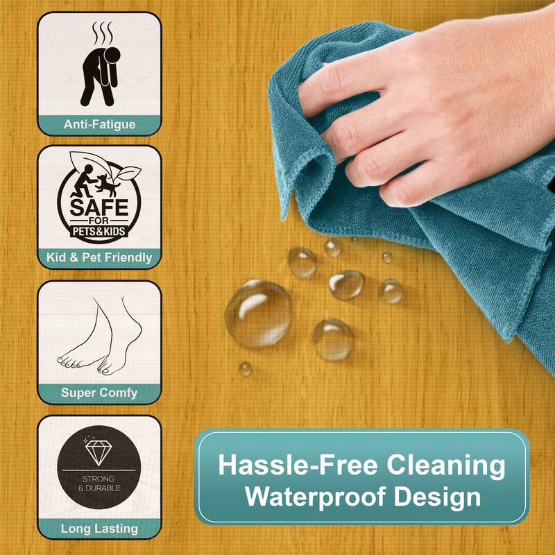 Sorbus 96 Sq. Ft. Wood Grain Floor Tiles Foam Mat EVA Interlocking Mats Tile 3/8-Inch Thick Exercise Mats w/Borders