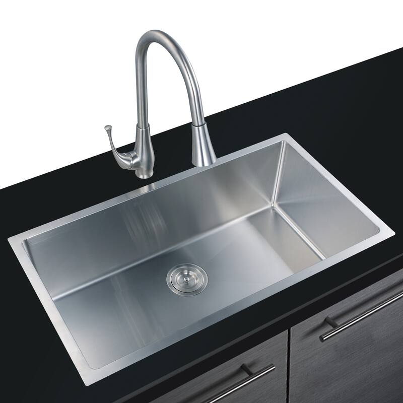 CB HOME 33" Drop-in Single Bowl Stainless Steel/Gold Kitchen Sink