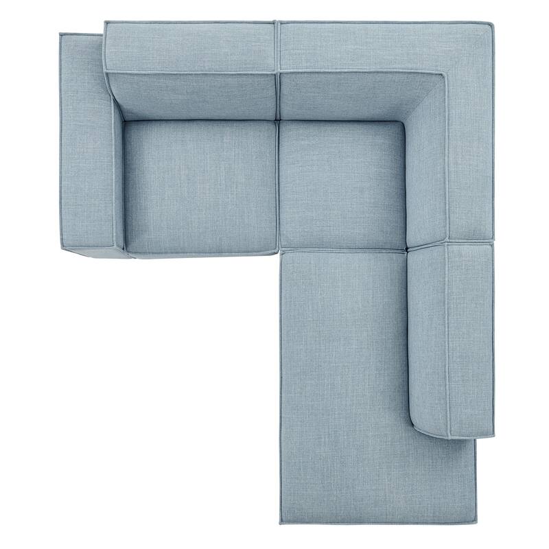 Restore 3-Piece Performance Fabric Upholstered Modular L-Shaped Sectional Sofa