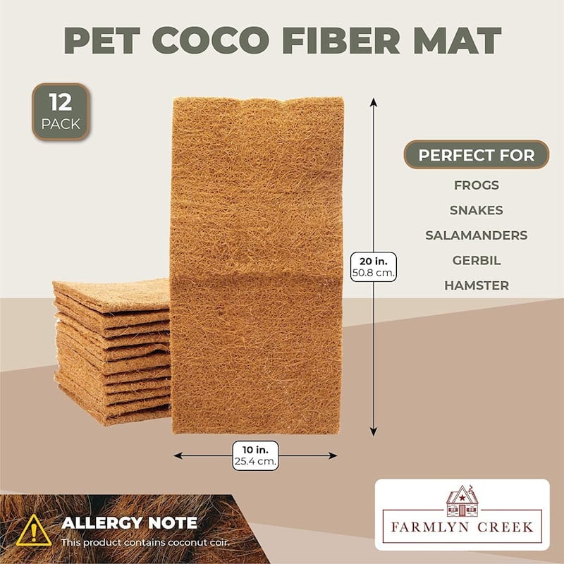 4 Pack Coco Fiber Liner Sheets Replacement for Planters, Substrate Mats for Small Pets, 19 x 11 inch