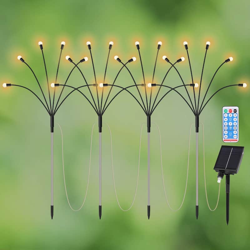 4 IN 1 Solar Firefly Lights 24 LEDs Outdoor Garden Lights